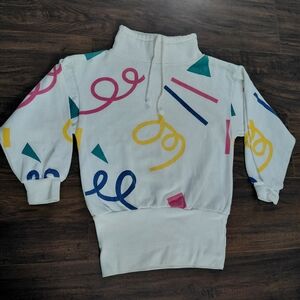 Vintage Shenanigans Womens Sweater - Sz Small - Unique Paint Doodle Abstract